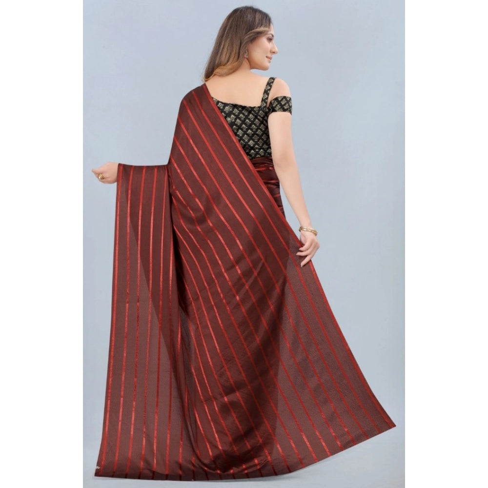Vaystra Satin Silk Saree with Blouse – Orange