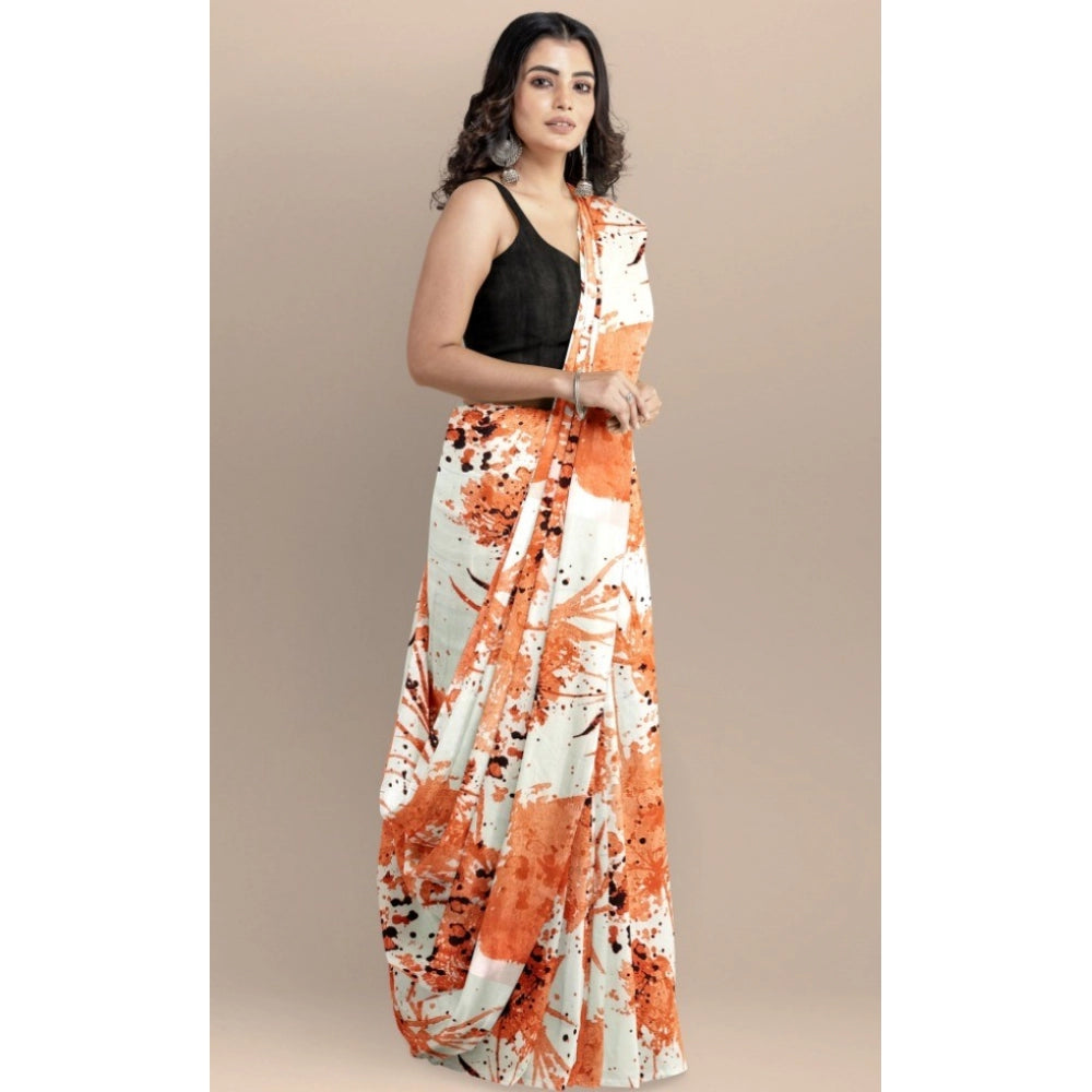 Vaystra Joya Silk Saree with Blouse – Orange
