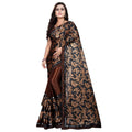 Vaystra Lycra Blend Saree with Blouse – Coffee