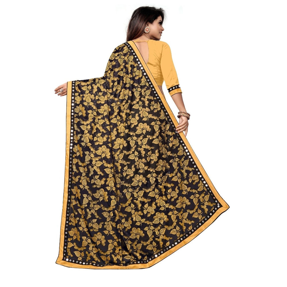 Vaystra Lycra Blend Saree with Blouse – Mustard