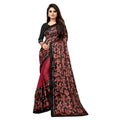 Vaystra Lycra Blend Saree with Blouse – Red