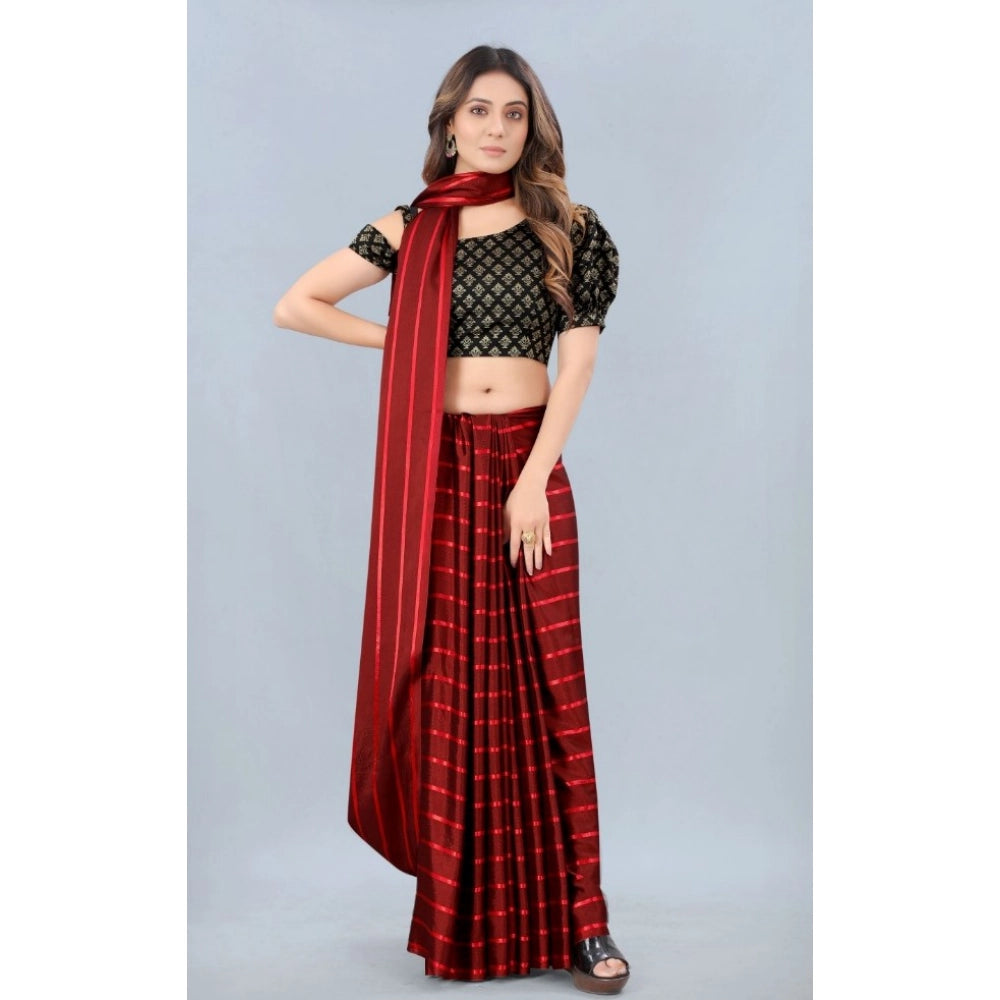 Vaystra Satin Silk Saree with Blouse – Red