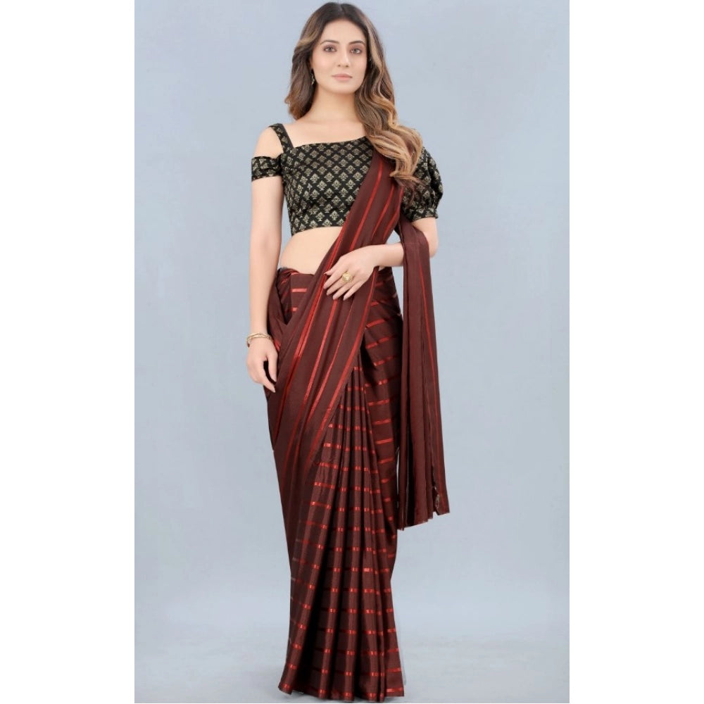 Vaystra Satin Silk Saree with Blouse – Orange