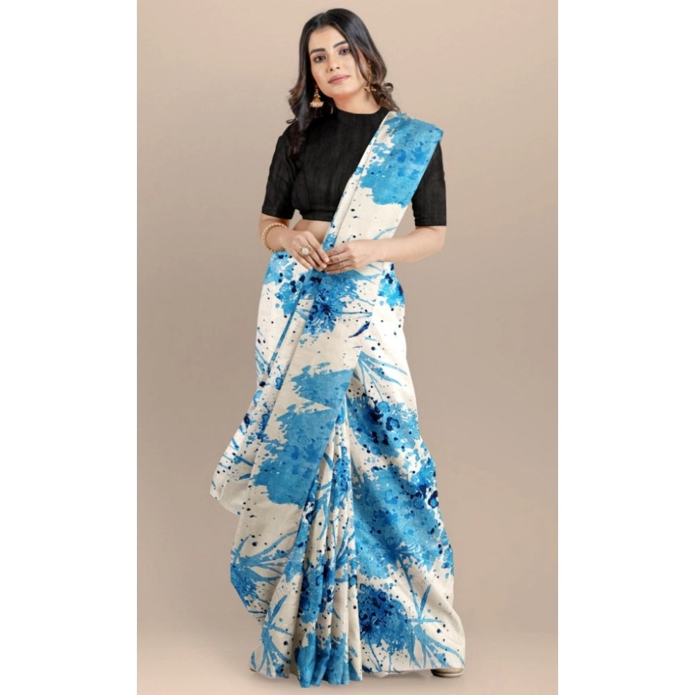 Vaystra Joya Silk Saree with Blouse – Sky