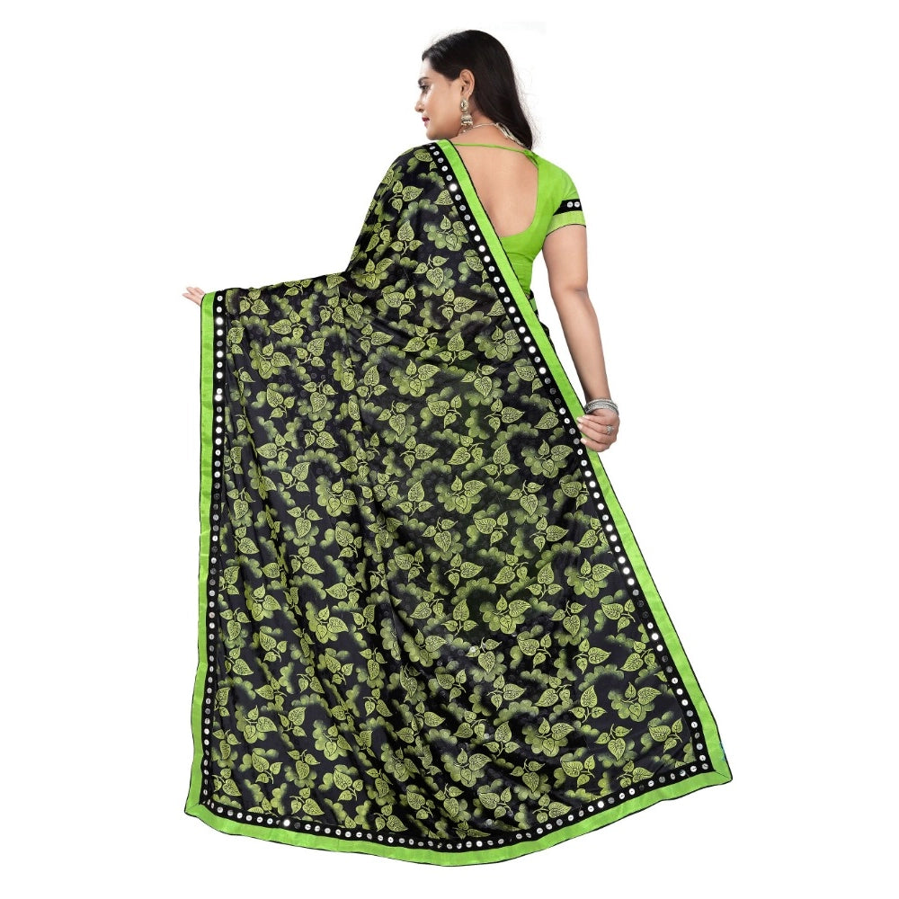 Vaystra Lycra Blend Saree with Blouse – Pista