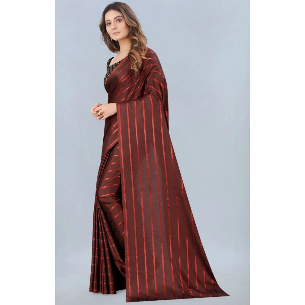 Vaystra Satin Silk Saree with Blouse – Orange