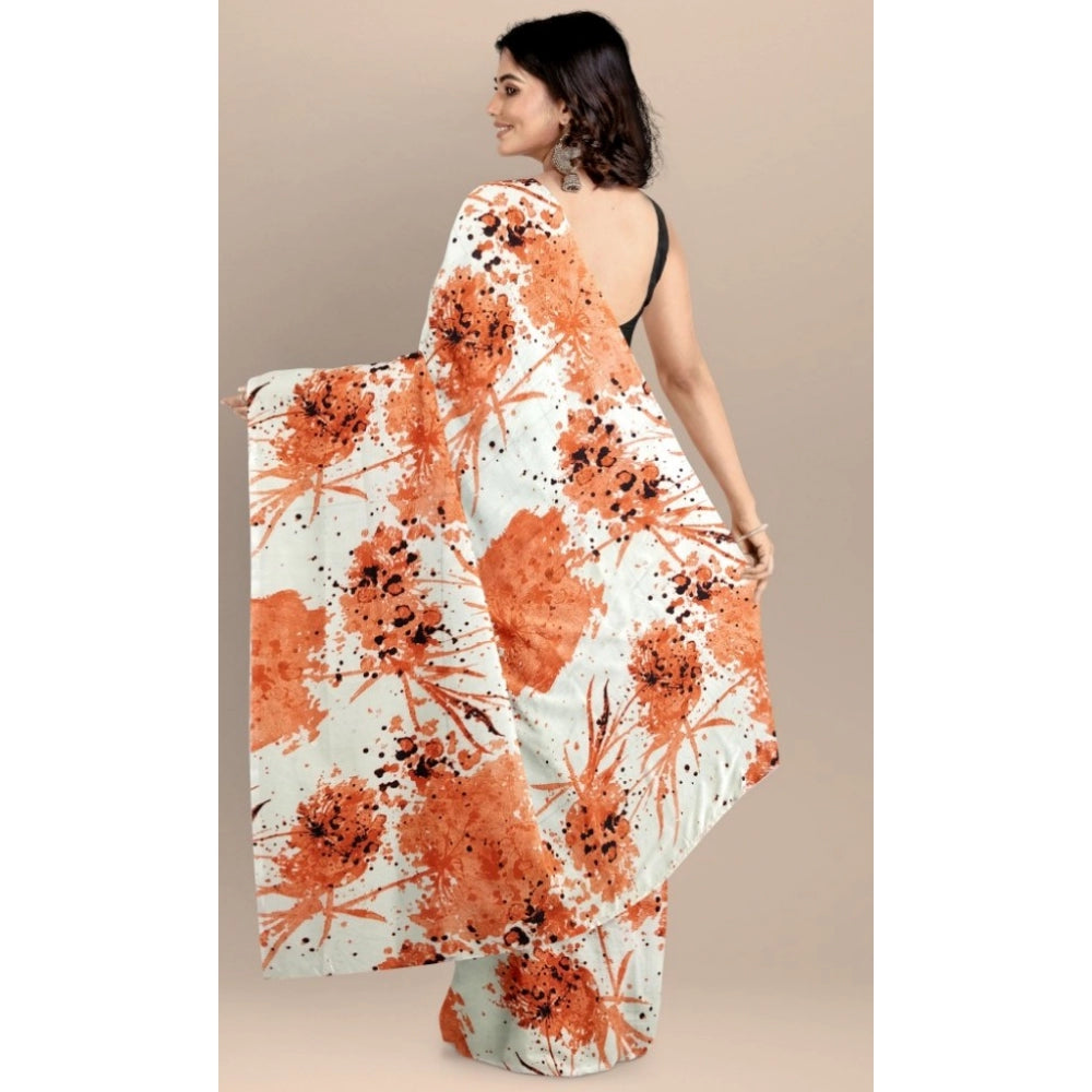 Vaystra Joya Silk Saree with Blouse – Orange