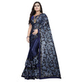 Vaystra Lycra Blend Saree with Blouse – Blue