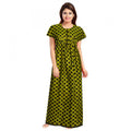 Vaystra Cotton Printed Maxi Nighty – Green