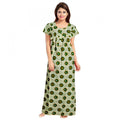 Vaystra Cotton Printed Maxi Nighty – Green