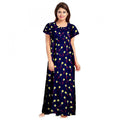 Vaystra Cotton Printed Maxi Nighty – Purple