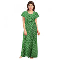 Vaystra Cotton Printed Maxi Nighty – Green