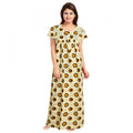Vaystra Cotton Printed Maxi Nighty – Off White