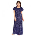 Vaystra Cotton Printed Maxi Nighty – Blue
