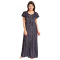Vaystra Cotton Printed Maxi Nighty – Grey