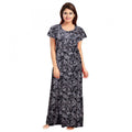 Vaystra Cotton Printed Maxi Nighty – Grey