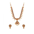 Vaystra Elegant Brass Kempu Chain Jewellery Set - Multi Color