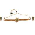 Vaystra Gold Plated Elegant Chowker Set in Green
