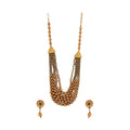 Vaystra Ethnic Five Layer Brass Mala With Crystal For Women And Girls - Green