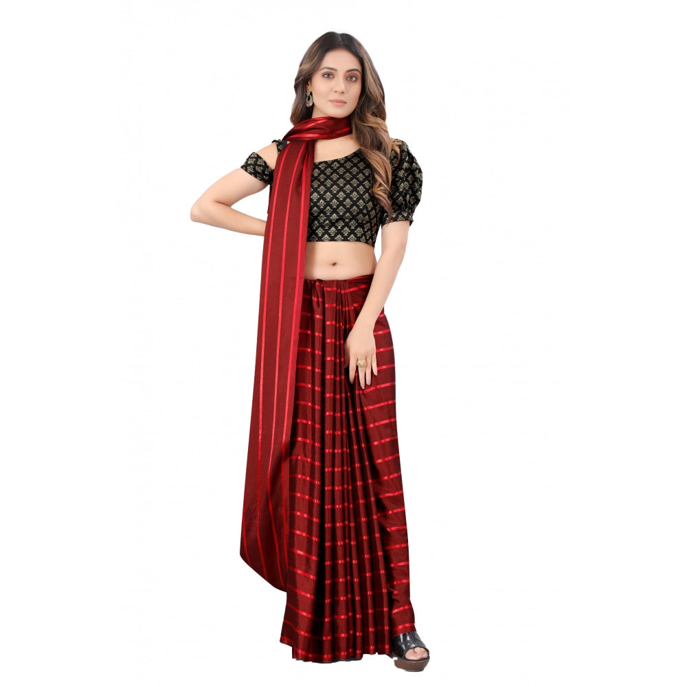 Vaystra Satin Silk Saree with Blouse – Red