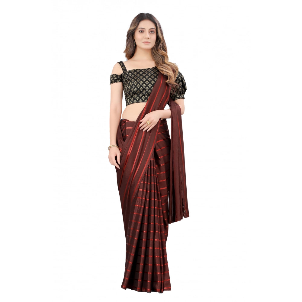 Vaystra Satin Silk Saree with Blouse – Orange