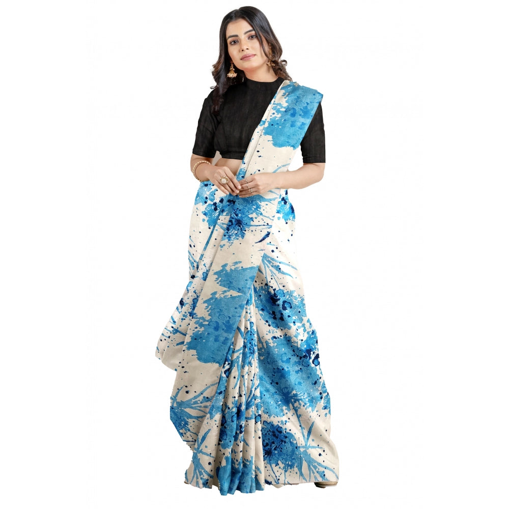 Vaystra Joya Silk Saree with Blouse – Sky