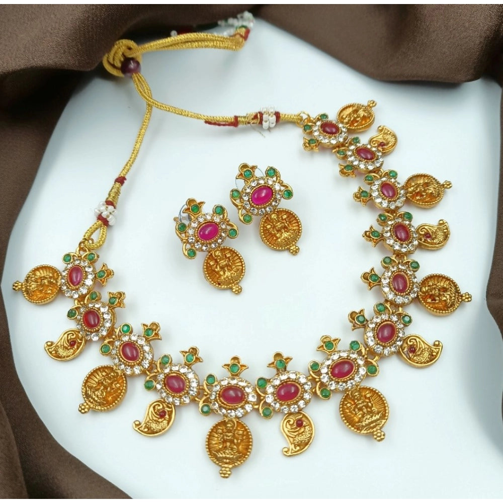 Vaystra Handcrafted Traditional Necklace and Earrings Set - Multi Color Edition