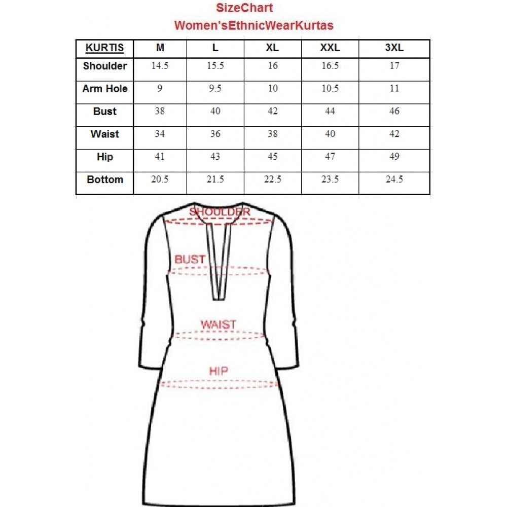 Vaystra Cotton Printed Floral Print Kurti – White, Blue