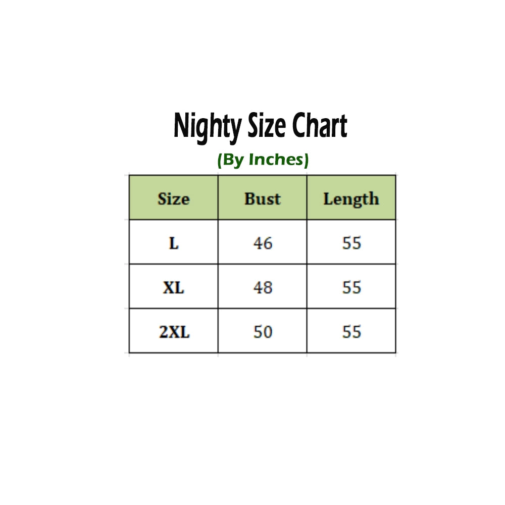 Vaystra Cotton Printed Maxi Nighty – Aqua Blue