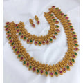 Vaystra Handcrafted Jewellery Set - Red And Green Edition