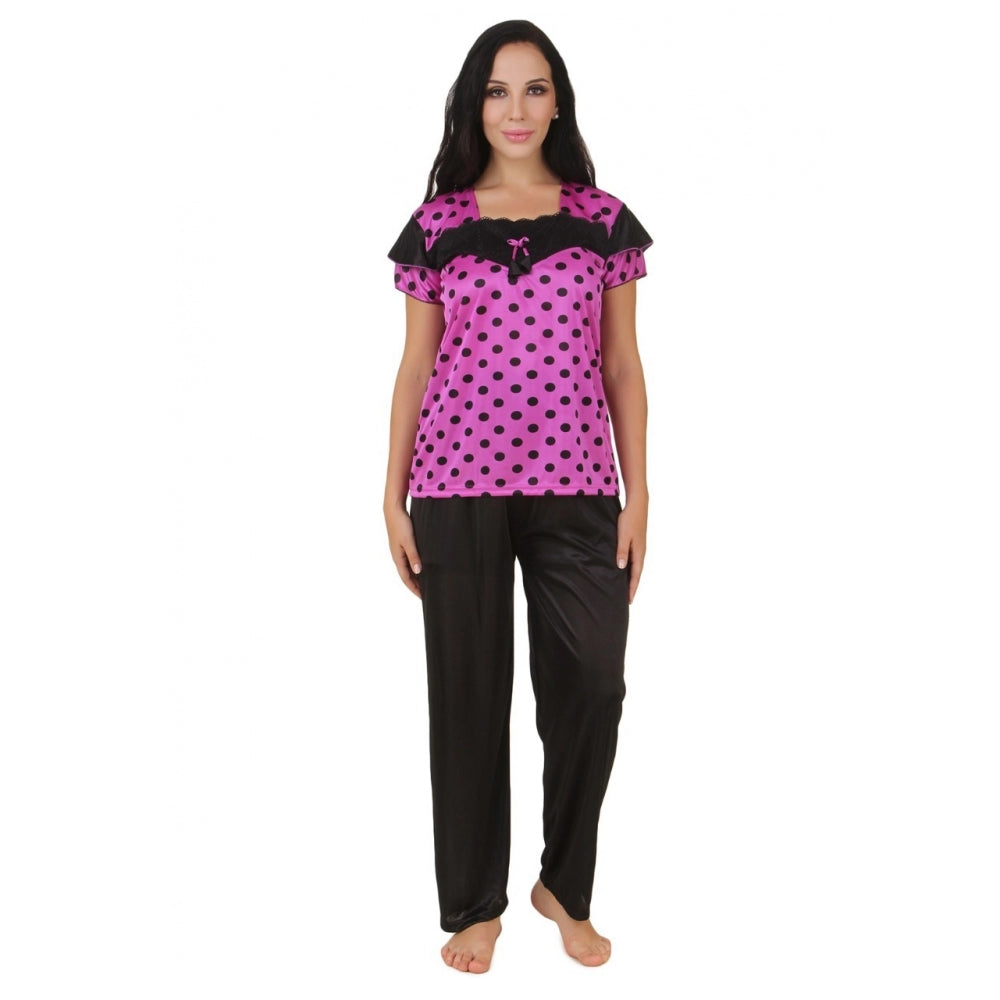 Vaystra Satin Top And Pyjama Set Mega Sleeve – Sandal