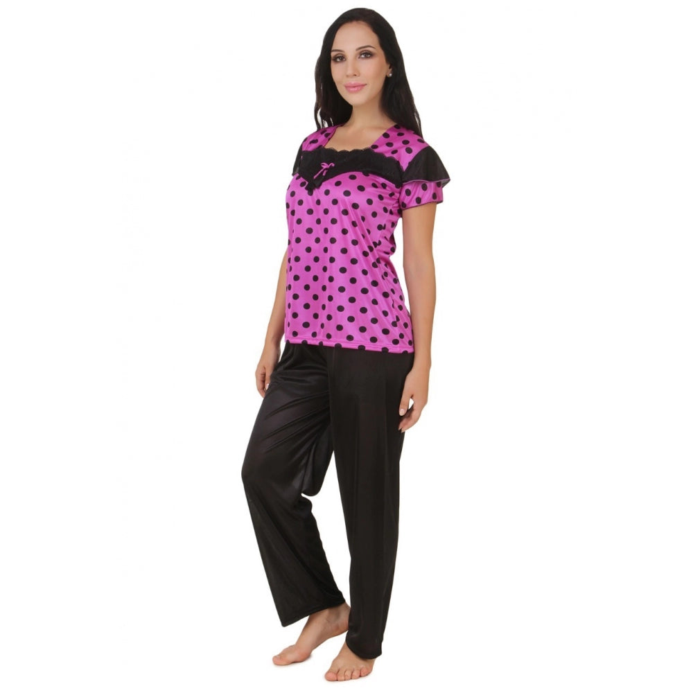 Vaystra Satin Top And Pyjama Set Mega Sleeve – Sandal