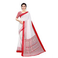Vaystra Georgette Printed Saree With Unstitched Blouse – Red