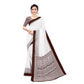 Vaystra Georgette Printed Saree With Unstitched Blouse – Coffee