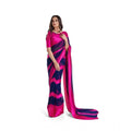 Vaystra Satin Patta Printed Saree With Unstitched Blouse – Pink