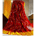 Vaystra Satin Patta Printed Saree With Unstitched Blouse – Yellow