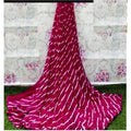 Vaystra Georgette Printed Saree With Unstitched Blouse – Pink