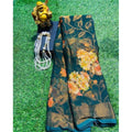 Vaystra Viscose Rayon Printed Saree With Unstitched Blouse – Rama