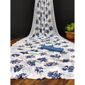 Vaystra Georgette Printed Saree With Unstitched Blouse – Blue