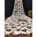 Vaystra Georgette Printed Saree With Unstitched Blouse – Coffee