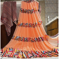 Vaystra Satin Patta Printed Saree With Unstitched Blouse – Peach