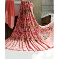 Vaystra Satin Patta Printed Saree With Unstitched Blouse – Pink