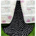 Vaystra Georgette Printed Saree With Unstitched Blouse – Black