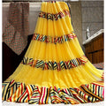 Vaystra Satin Patta Printed Saree With Unstitched Blouse – Yellow