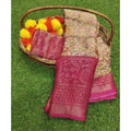 Vaystra Viscose Rayon Printed Saree With Unstitched Blouse – Pink