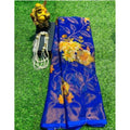 Vaystra Viscose Rayon Printed Saree With Unstitched Blouse – Royal Blue