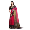 Vaystra Viscose Rayon Printed Saree With Unstitched Blouse – Pink
