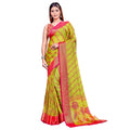 Vaystra Viscose Rayon Printed Saree With Unstitched Blouse – Green