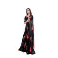 Vaystra Satin Patta Printed Saree With Unstitched Blouse – Red
