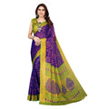 Vaystra Viscose Rayon Printed Saree With Unstitched Blouse – Blue